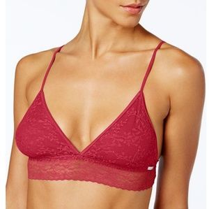 Calvin Klein bare lace bralette red size M
